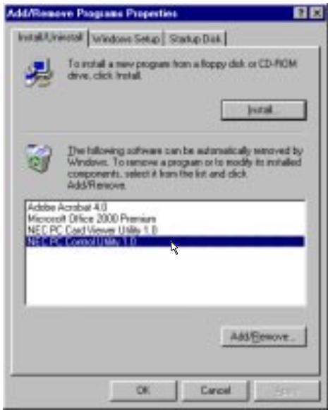 NEC MT1055 - Uninstalling the software - 3