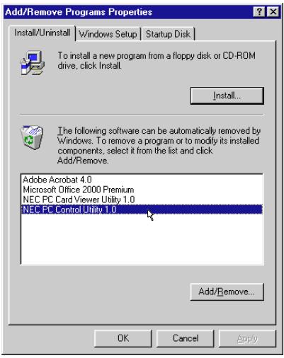 NEC MT1056 - Uninstalling the software - 3