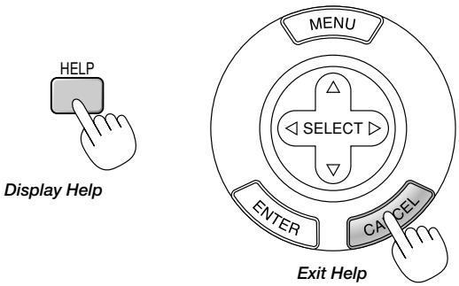 NEC MT1056 - Getting Help about how to operate the projector: - 1