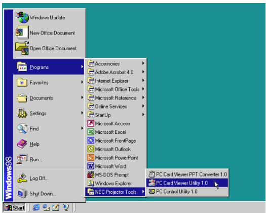 NEC MT1056 - Starting Up the PC Card Viewer Software on your PC - 1