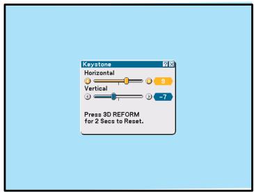NEC VT770 - If the right and left sides of the projected image are not parallel to each other, use the SELECT  button to select "Vertical" and use the SELECT  button. - 3