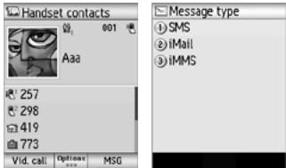 NEC N600I - To write a message from a contact list - 1