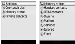 NEC N600I - To display the contact memory status - 1