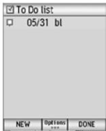 NEC N600I - To add a new To Do task - 1