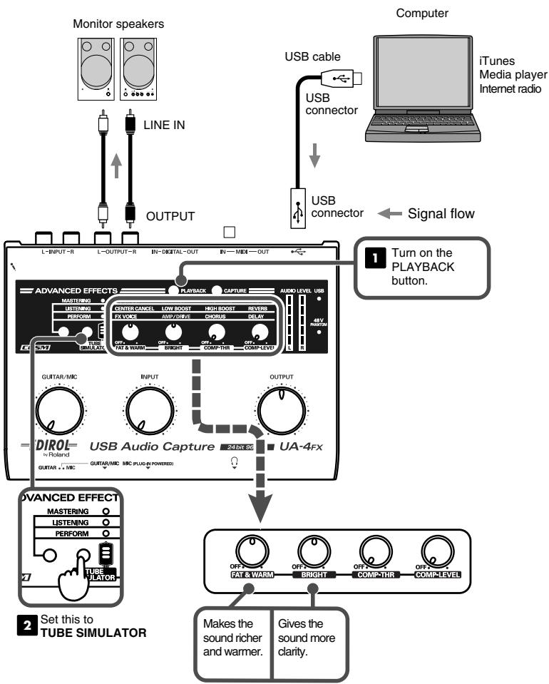 EDIROL UA-4FX - Using the tube simulator (2) - 1