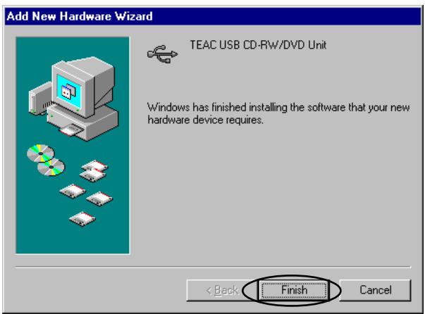 TEAC DW-CD224PU - Driver installation under Windows 98SE/Windows Me - 10