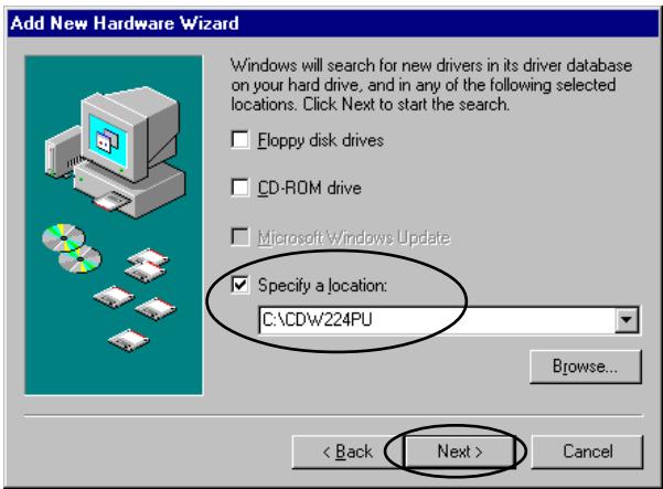 TEAC DW-CD224PU - Driver installation under Windows 98SE/Windows Me - 6