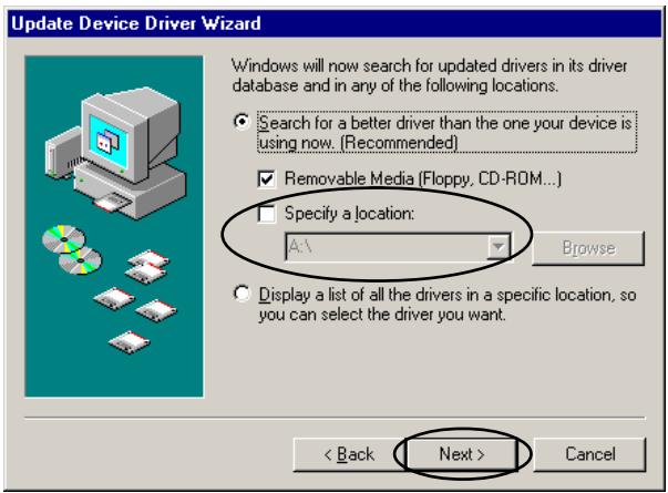 TEAC DW-CD224PU - "Manual" Driver Installation under Windows 98 Me (DW-224PUK only) - 6