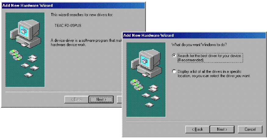 TEAC FD05PUS - Procédure d'installation (windows 98 et windows 98 second edition) - 1