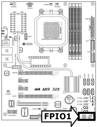 ABIT AN9-32X - Front Panel Switches & Indicators Headers - 1