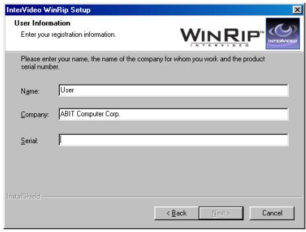 ABIT AU10 - Install WinRip: - 4