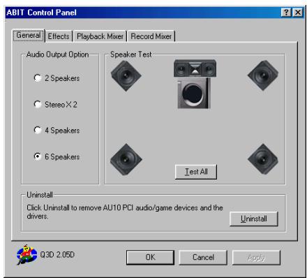 ABIT AU10 - Speaker Test and Driver Un-Installation - 3