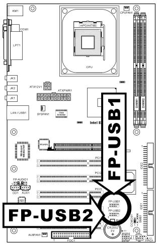 ABIT BE7II - (6). Additional USB Port Headers - 1