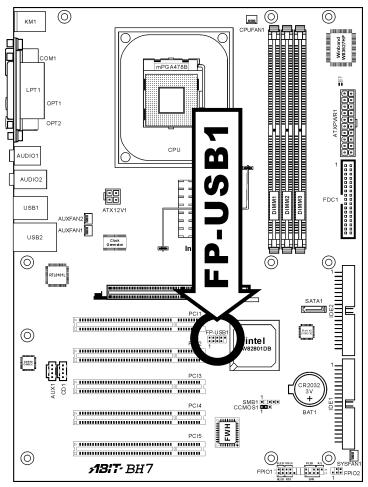 ABIT BH7 - (4). Additional USB Port Header [FP-USB1] - 1