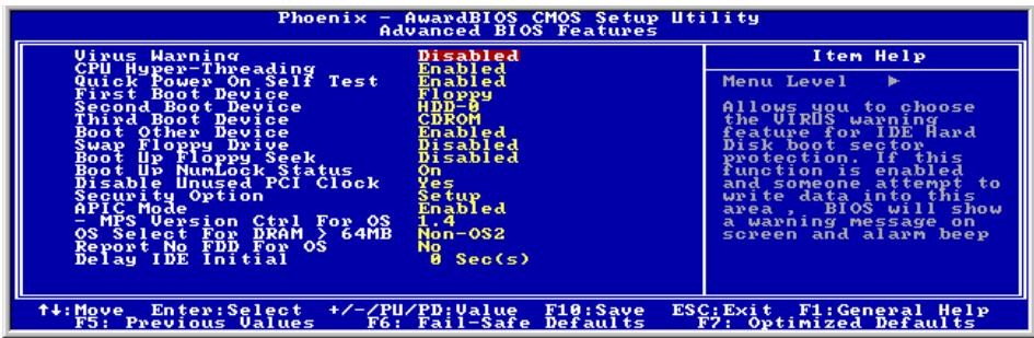 ABIT BH7 - 3-3. Advanced BIOS Features - 1