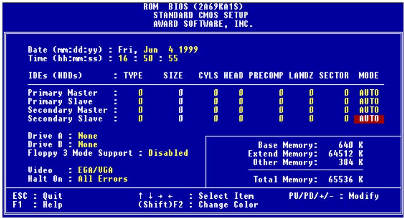 ABIT BP6 - 3-2. Standard CMOS Setup Menu - 1