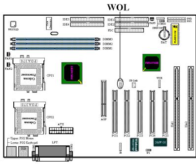 ABIT BP6 - WOL: Wake on LAN Header - 1