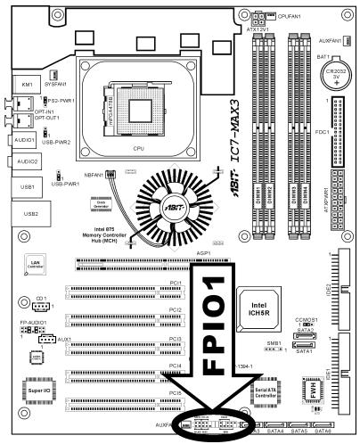 ABIT IC7-MAX3 - (5). Front Panel Switches &amp; Indicators Headers - 1