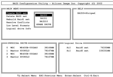 ABIT IC7-MAX3 - Option 1 Create RAID set - 1
