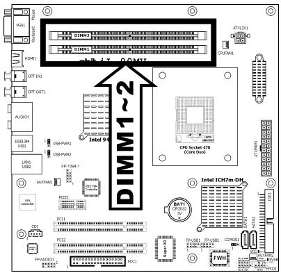 ABIT IL-90MV - DDR2 Memory Slots - 1