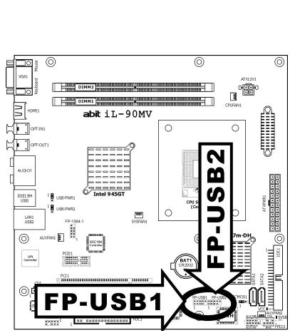 ABIT IL-90MV - Additional USB 2.0 Port Headers - 1