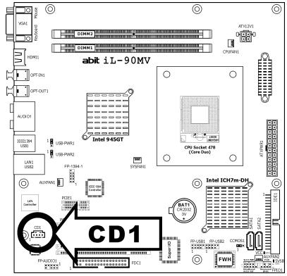 ABIT IL-90MV - Internal Audio Connectors - 1