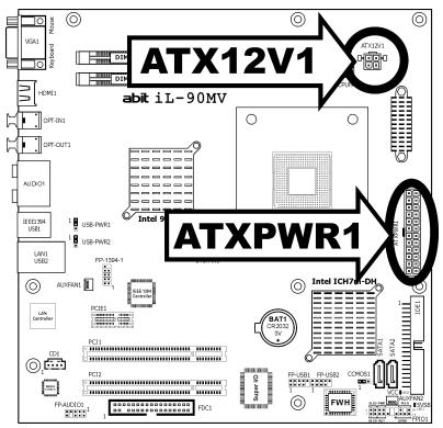 ABIT IL-90MV - ATX Power Connectors - 1