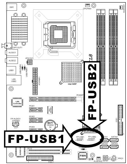 ABIT IL8 - (7). Additional USB Port Headers - 1