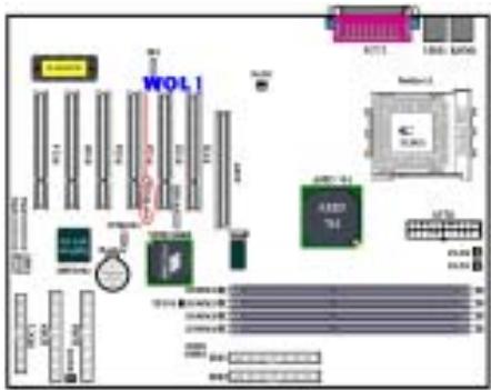 ABIT KG7 - (5). WOL1: Wake on LAN Header - 1