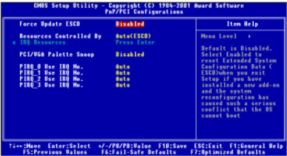 ABIT KG7 - 3-7. PNP/PCI Configurations Setup Menu - 1