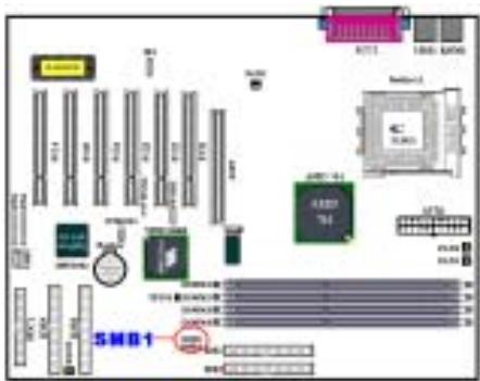 ABIT KG7 - (6). SMB1 header: System Management Bus (SM-Bus) Connector - 1