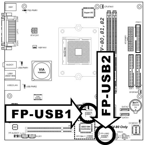 ABIT KV-808182 A5 REV 1 - (7). Additional USB Port Headers - 1