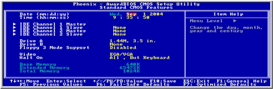 ABIT KV-808182 A5 REV 1 - 3-2. Standard CMOS Features - 1