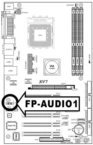 ABIT KV7 - (8). Front Panel Audio Connection Header - 1