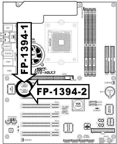 ABIT KV8-MAX3 - (7). Additional IEEE1394 Port Header - 1