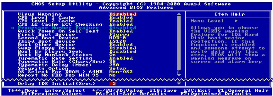 ABIT SE6R2 - 3-3. Advanced BIOS Features Setup Menu - 1
