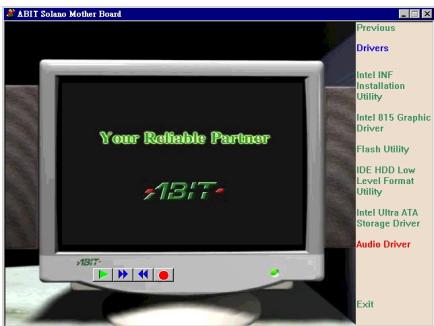 ABIT SE6R2 - Appendix J. Installing the Audio Driver for the Windows® 2000 - 2