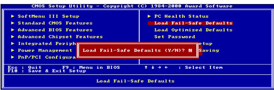 ABIT SE6R2 - 3-9. Load Fail-Safe Defaults - 1