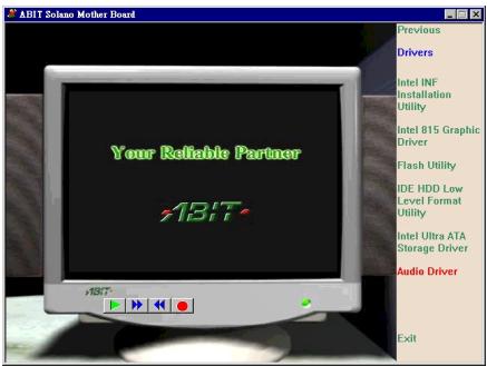 ABIT SE6R2 - Appendix F. Installing the Audio Driver for the Windows® NT 4.0 Server/Workstation - 2