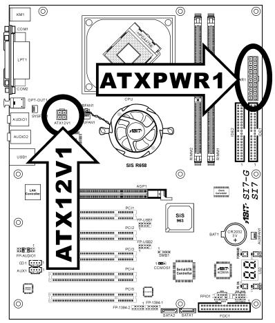 ABIT SI7 - (1).ATX Power Input Connectors [ATXPWR1, ATX12V1] - 1