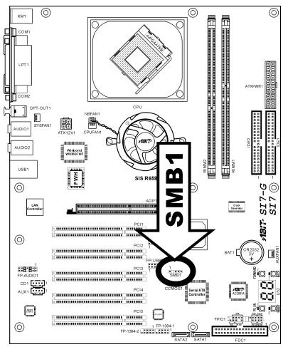 ABIT SI7 - (8). System Management Bus Header [SMB1] - 1