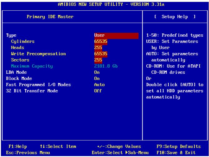 ABIT SI7 - IDE Primary Master/Slave and IDE Secondary Master/Slave: - 1