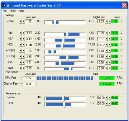 ABIT SI7 - Appendix H. Hardware Monitoring (The Winbond Hardware Doctor Utility) - 7