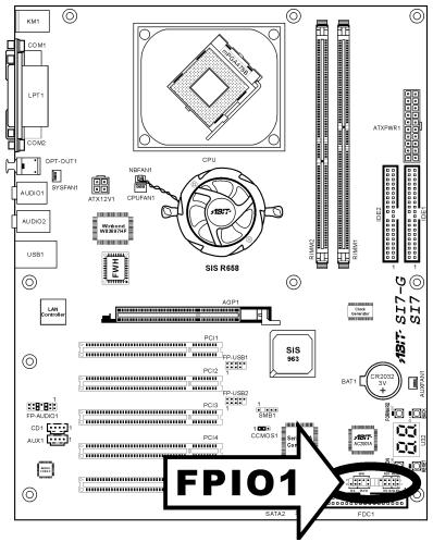 ABIT SI7 - (7). Front Panel Switches &amp; Indicators Headers [FPIO1] - 1