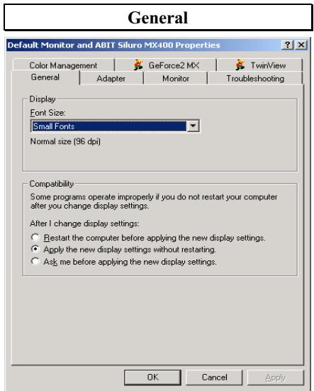 ABIT SILUROMX - 4-2. Setting Display Properties in Windows® 2000 - 3