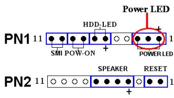 ABIT VH6 - PN1 (pin 1-2-3-4-5): connecteur power led - 1