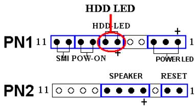 ABIT VH6 - PN1 (pin 6-7): connecteur HDD LED - 1