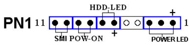 ABIT VH6 - PN2 (pin 1-2): connecteur du bouton RESET - 1