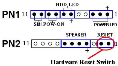 ABIT VL6 - PN2 (Pin 1-2): Hardware Reset Switch Header - 1