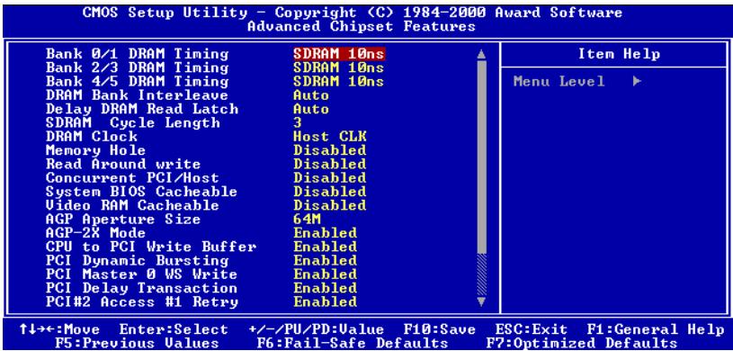 ABIT VL6 - 3-4. Advanced Chipset Features Setup Menu - 1